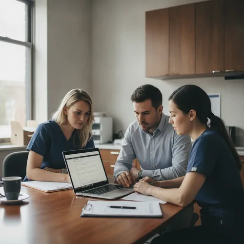 Team reviewing expenses