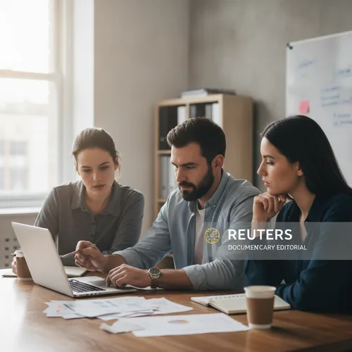 Team reviewing expenses
