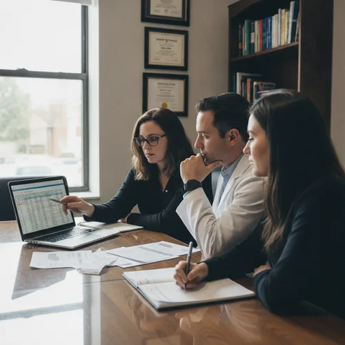 Team reviewing expenses