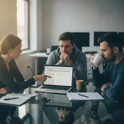 Team reviewing expenses